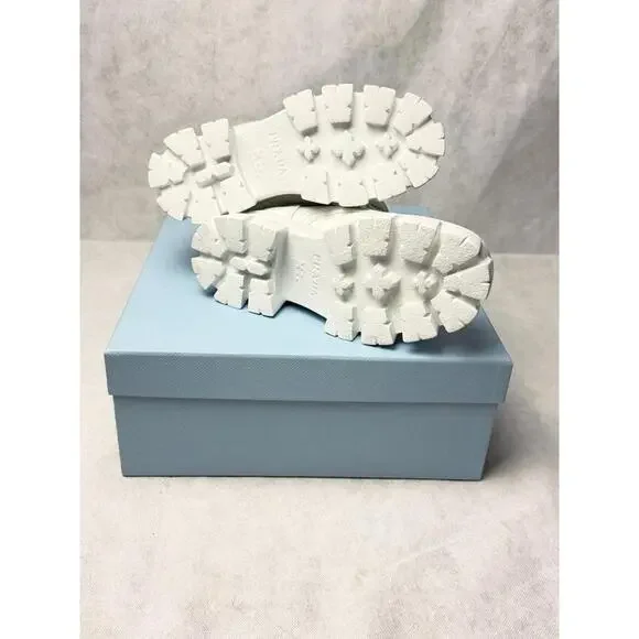 Prada Monolith Leather Pouch Boots SZ EU 36 / US 6 White Brand New - Picture 6 of 6